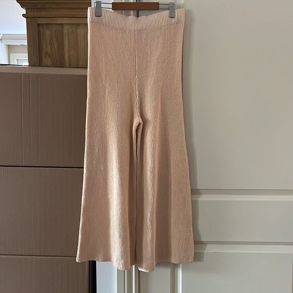 NEW Alc martell high waist crop knit flare womens pants desert rose - Picture 10 of 15